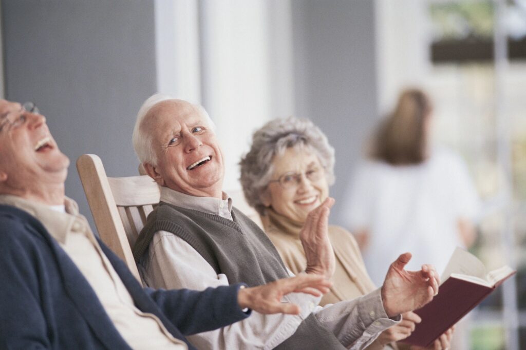 Seniors in rocking chairs